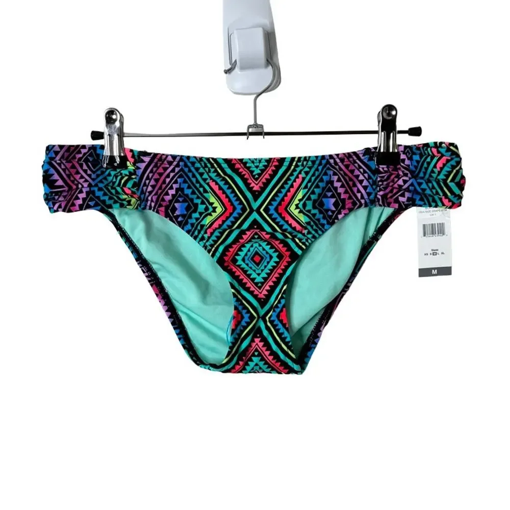 Sundazed Viva Ruched Hipster Bikini Bottoms Women's Swimsuit Blank Multi Medium